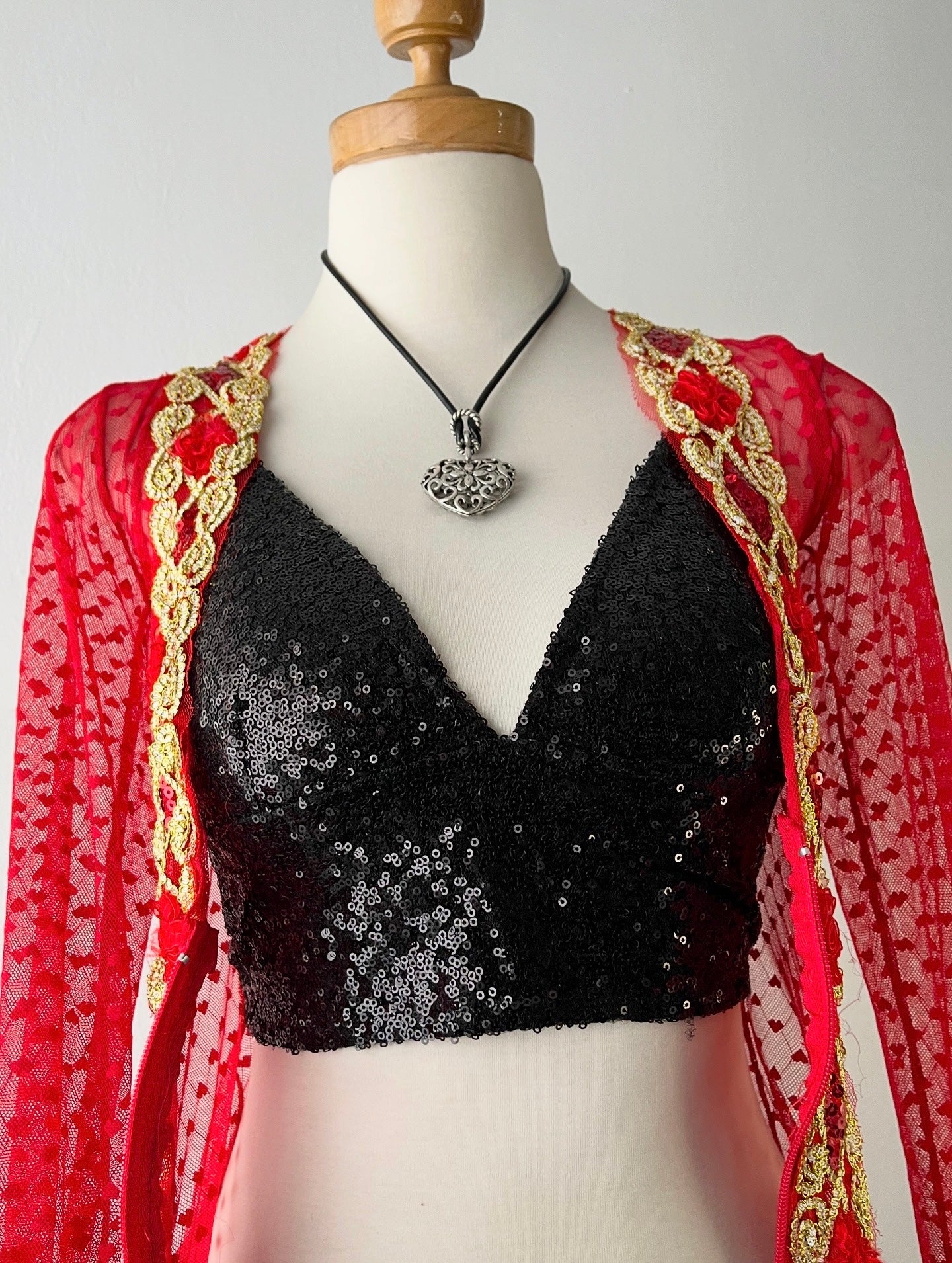 Set (mesh long blouse + top)