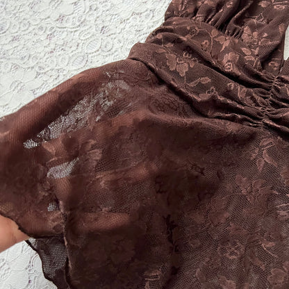 Coquette halter lace top