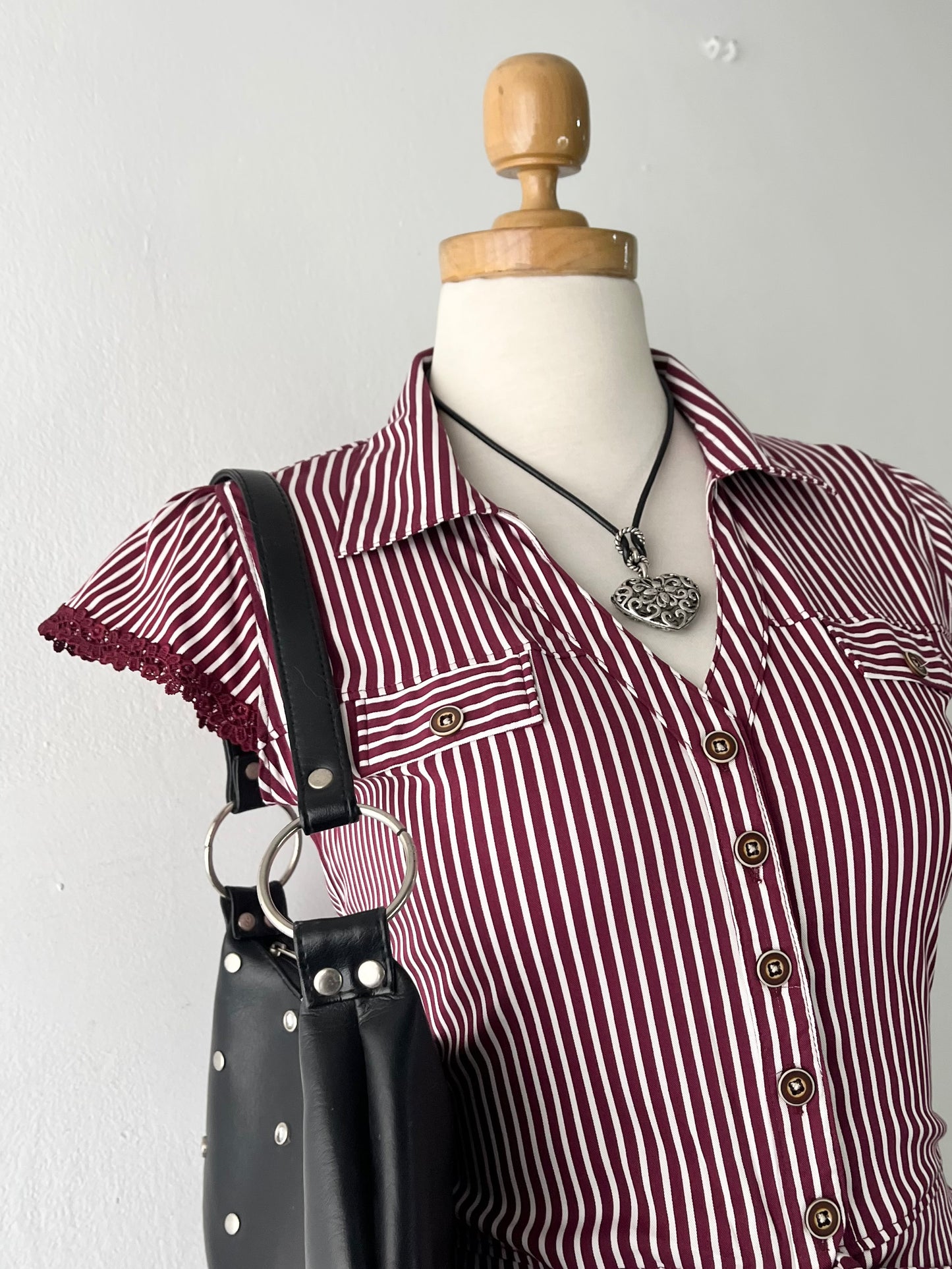 Striped blouse with bow