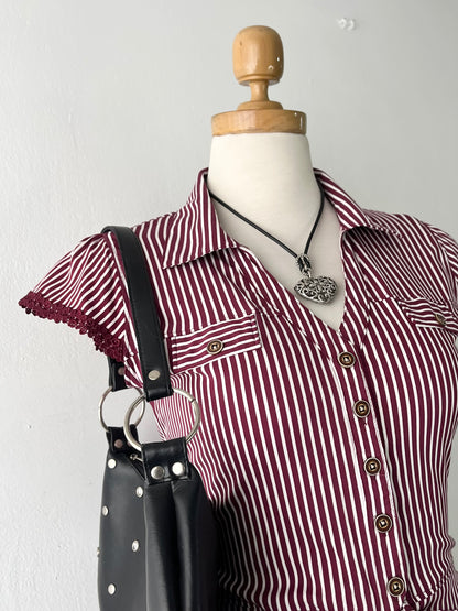 Striped blouse with bow