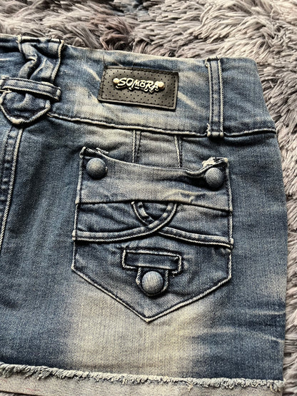 Y2k Mini skirt jean~ size S