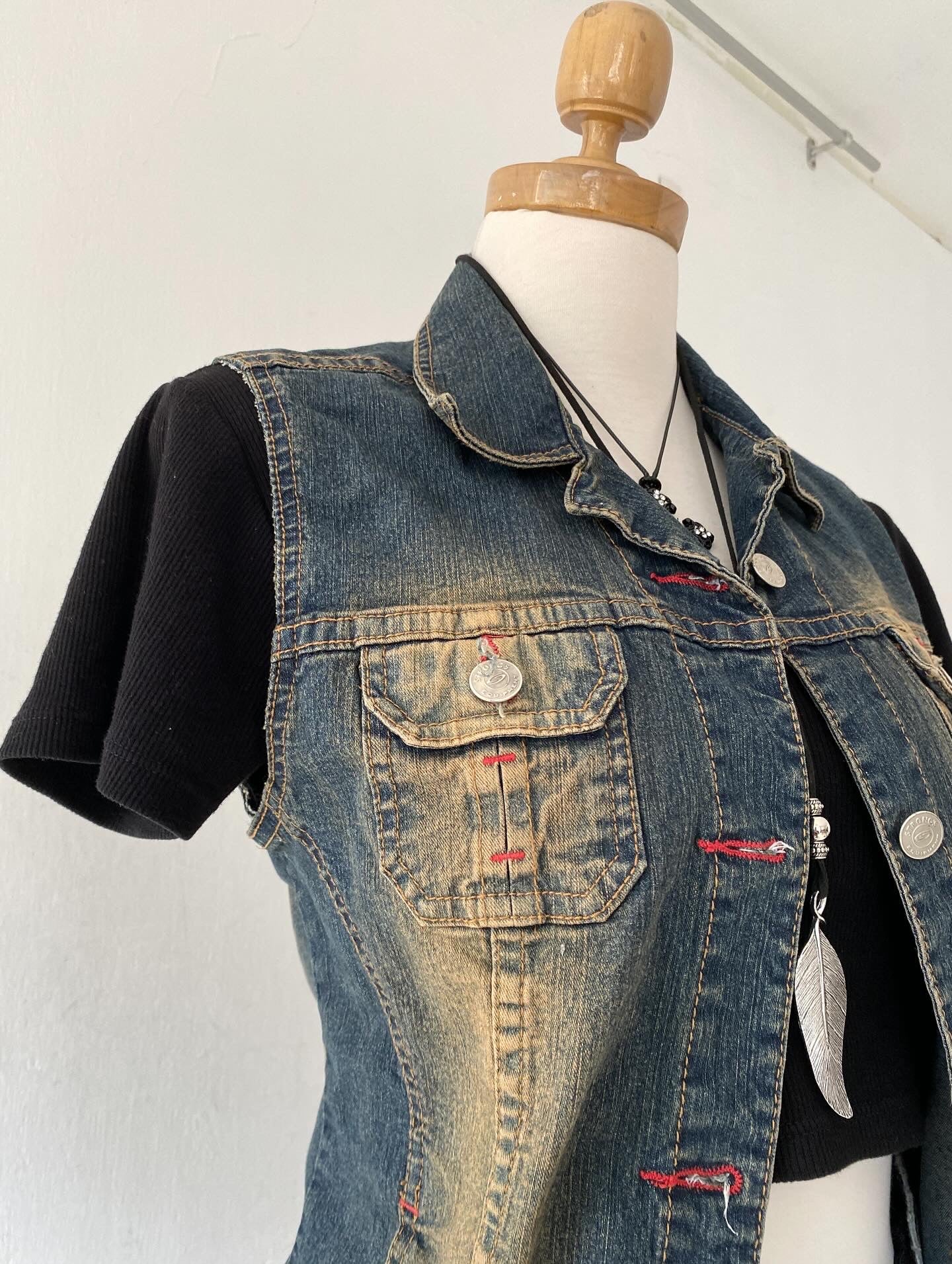 Vest jean grunge