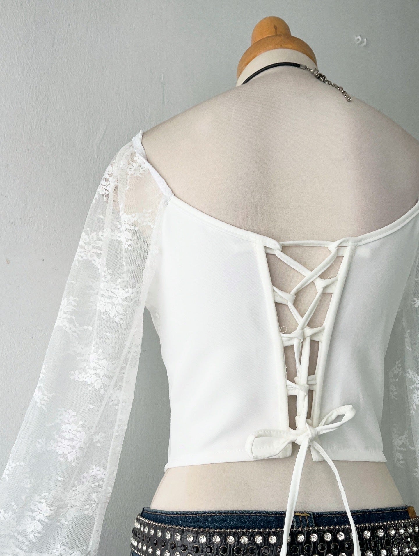 Bell Sleeve Lace Corset