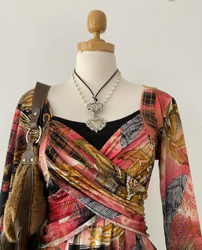 Adorable bohemian wrap top