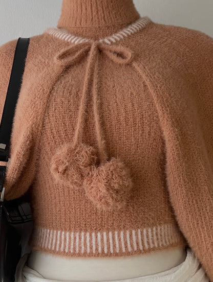 Set (Knitted cardigan + knitted top)