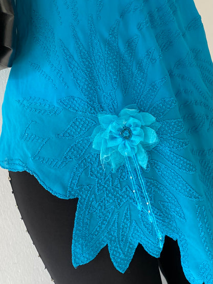 Light blue asymmetrical blouse