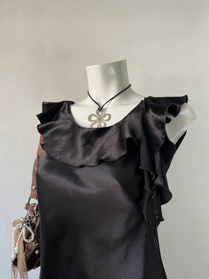 Assymetrical noir top- size S