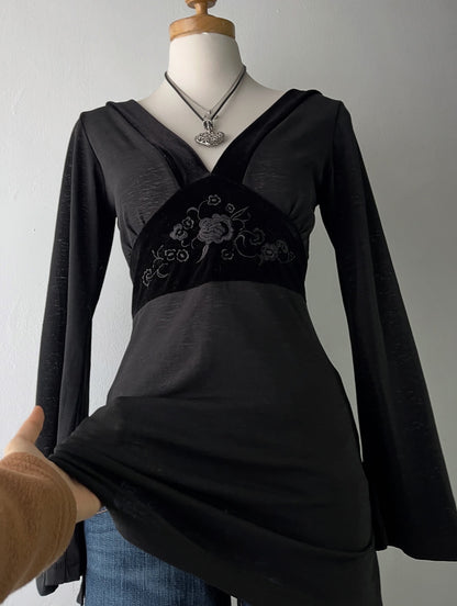 Bell-sleeved polydress top