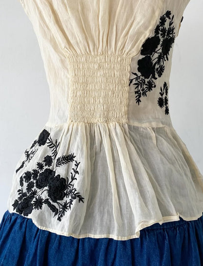 Boho top with embroidery designs