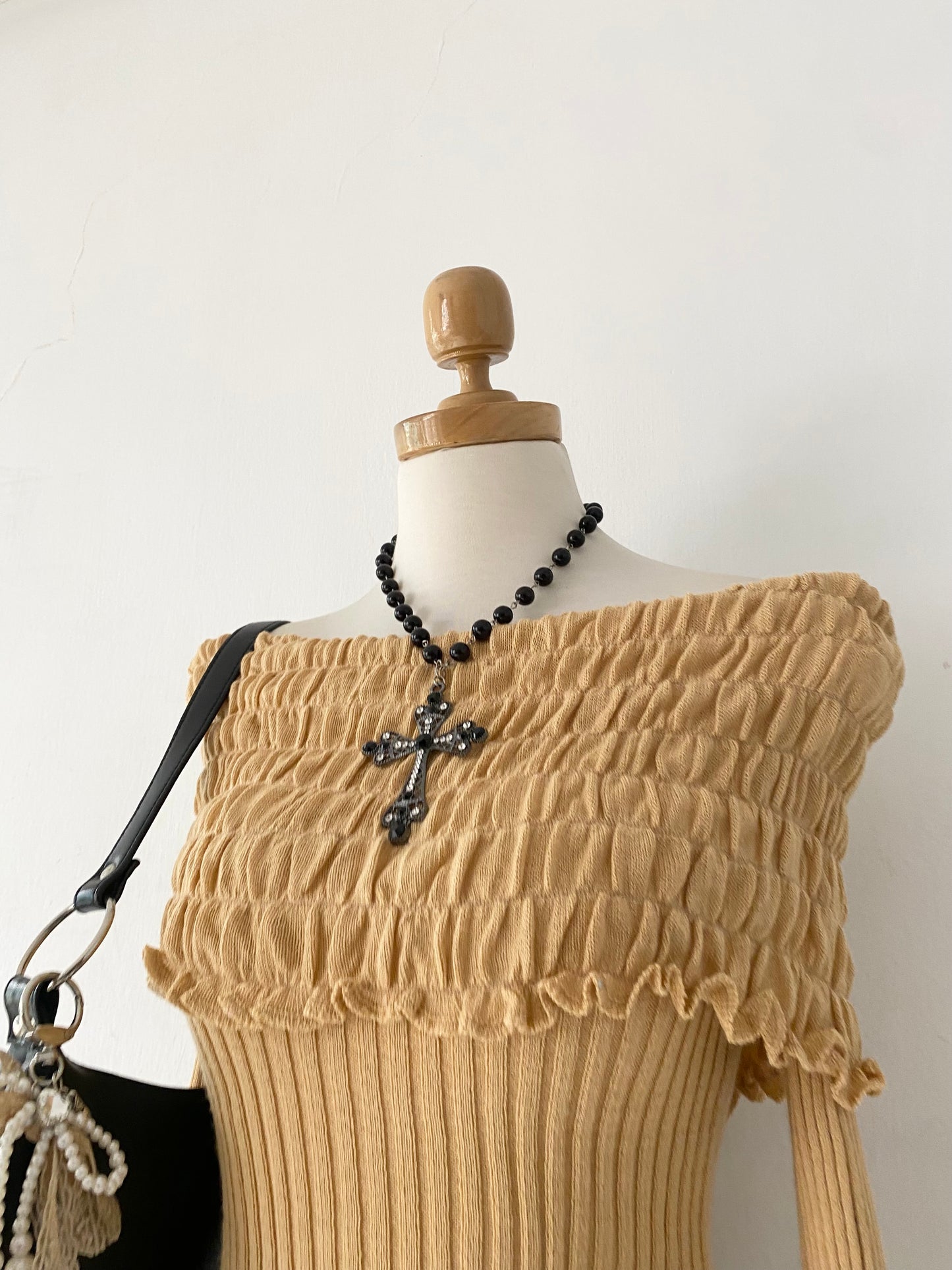 Long off-shoulder sweater