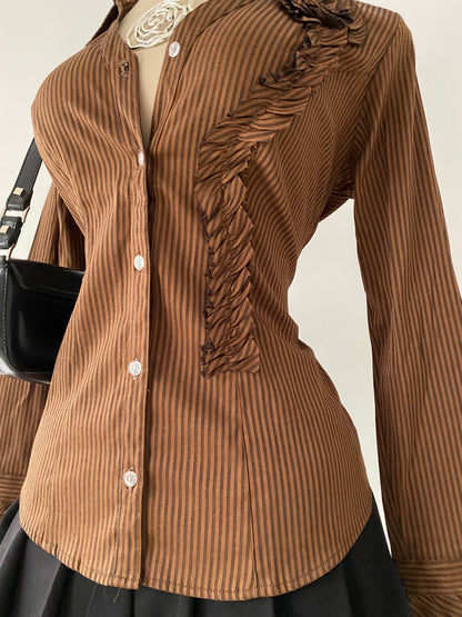 Brown striped blouse
