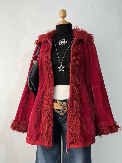 Burgundy penny lane jacket