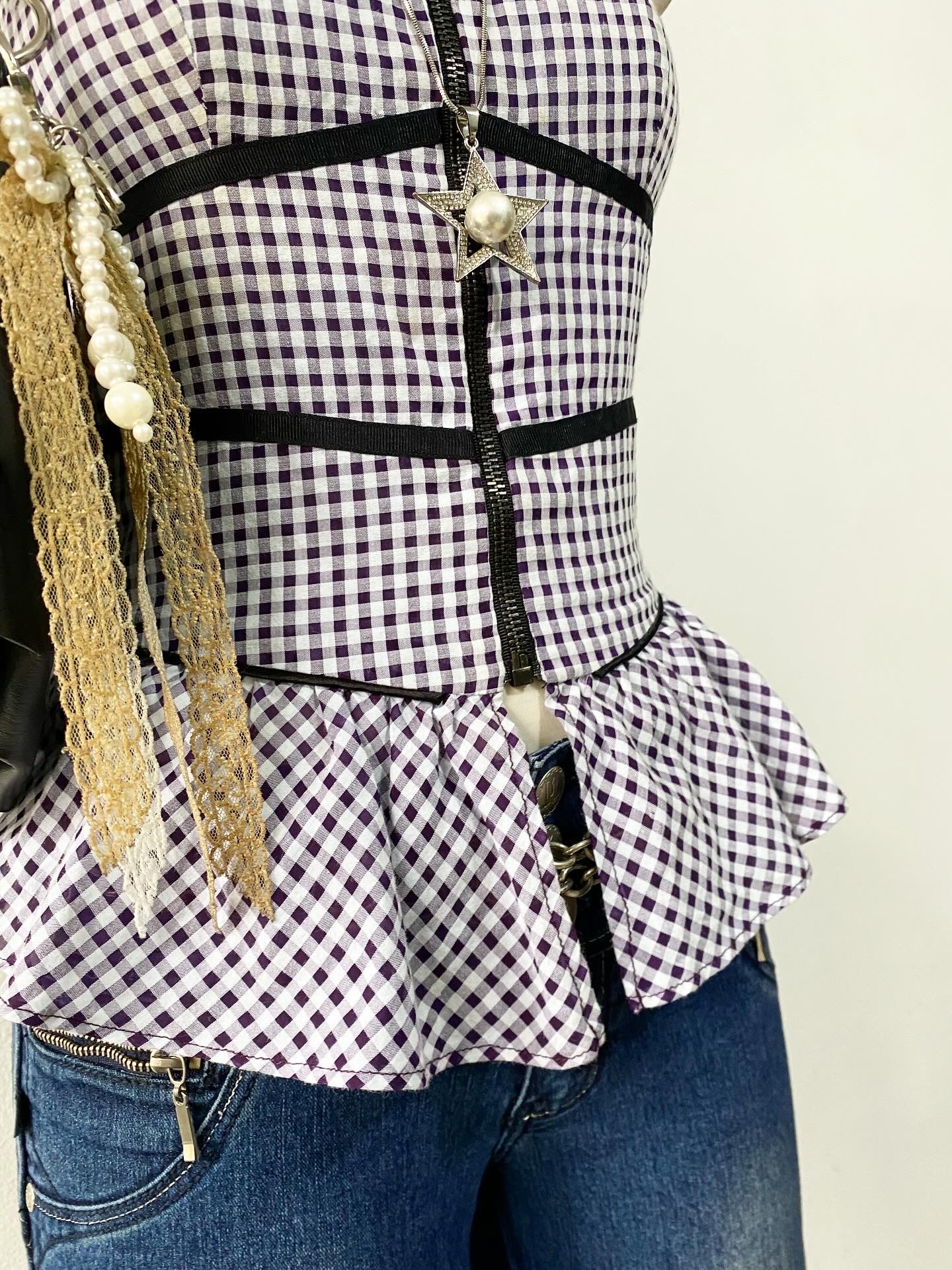 Plaid corset top