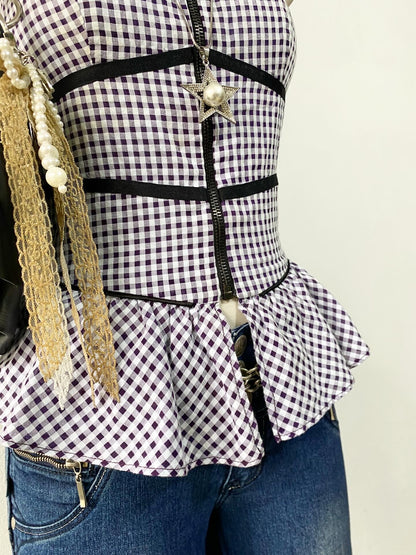 Plaid corset top