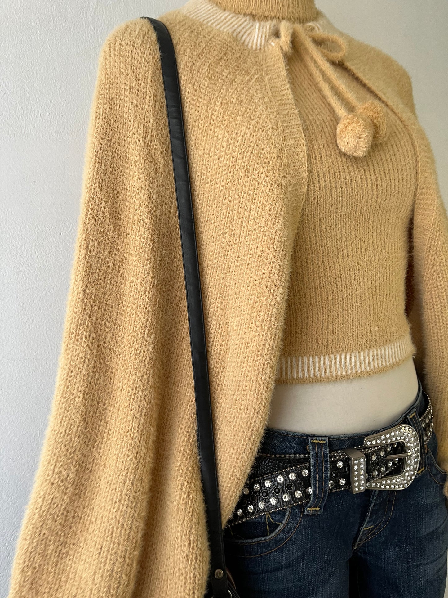 Set (Knitted cardigan + knitted top)