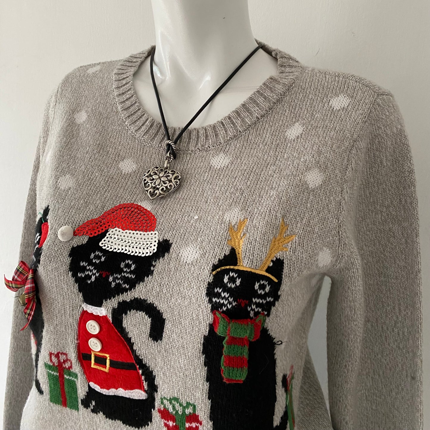 3D Christmas kitten oversized sweater