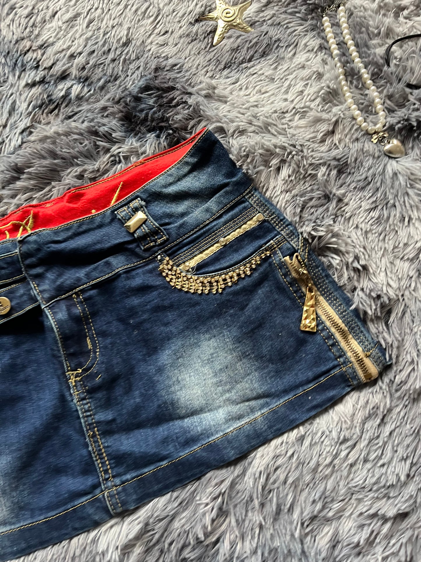 Y2k mini skirt jean~size M