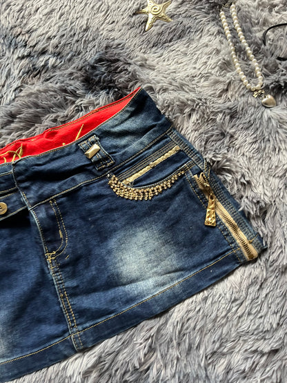 Y2k mini skirt jean~size M
