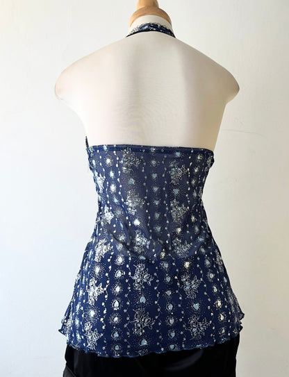 Halter top in midnight blue