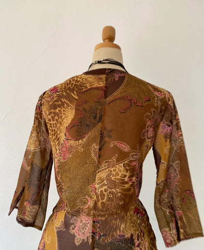 Camel boho chic blouse