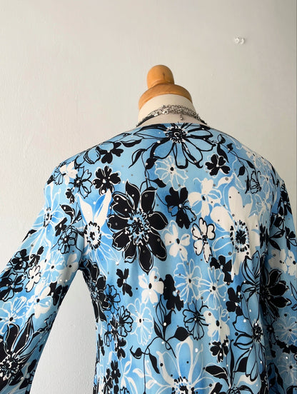 Y2k top with silver appliqués