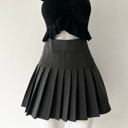 Gray pleated skirt
