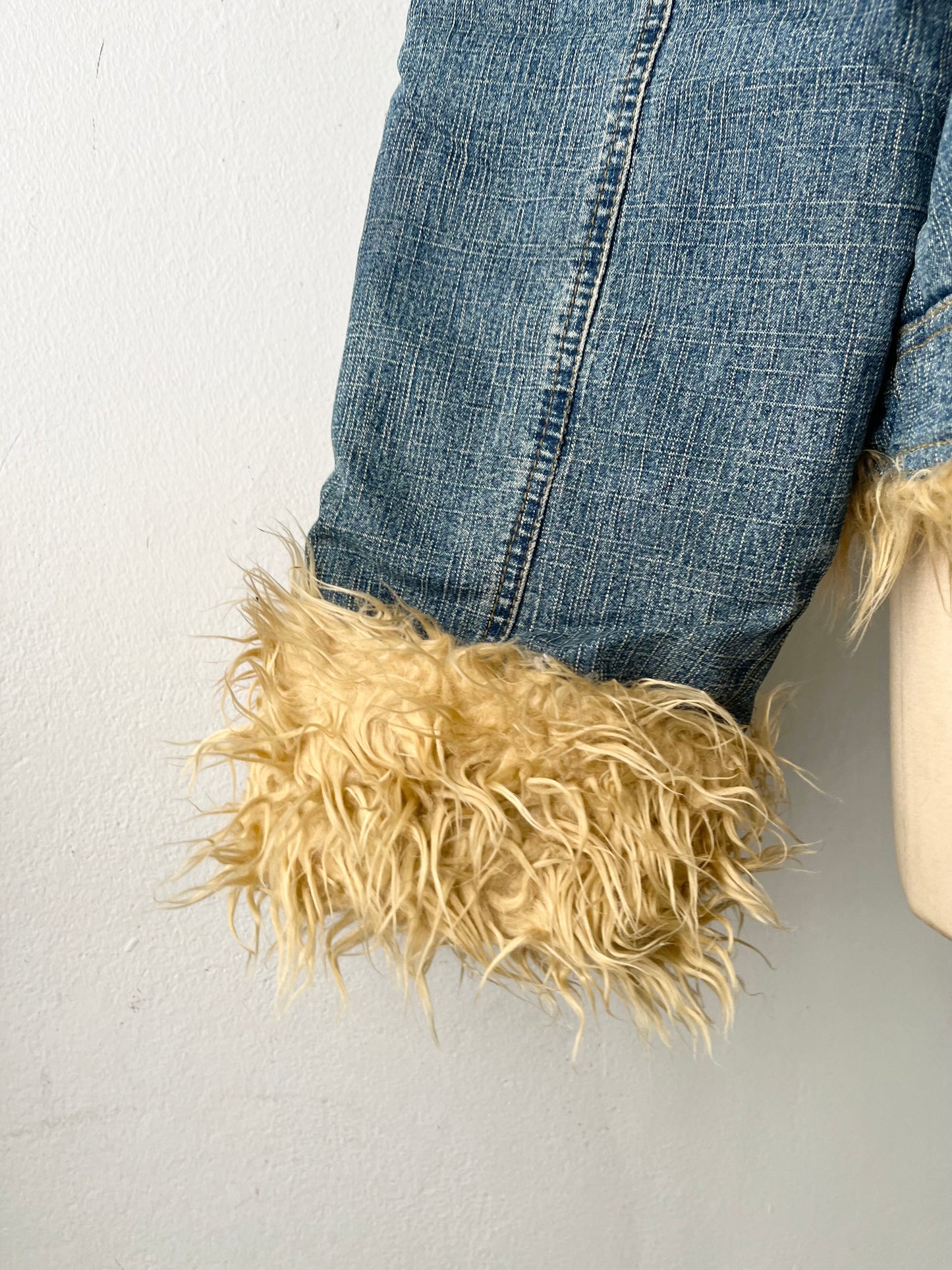 Oversized denim jacket with quilted lining