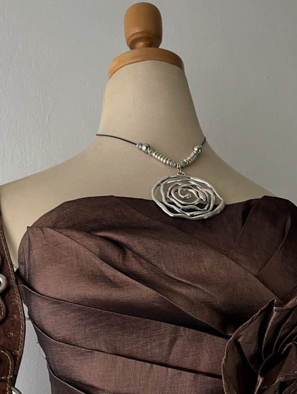 Iridescent brown corset top