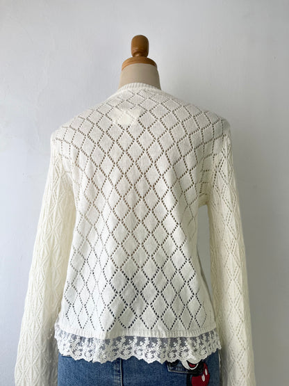 Knitted cardigan with lace