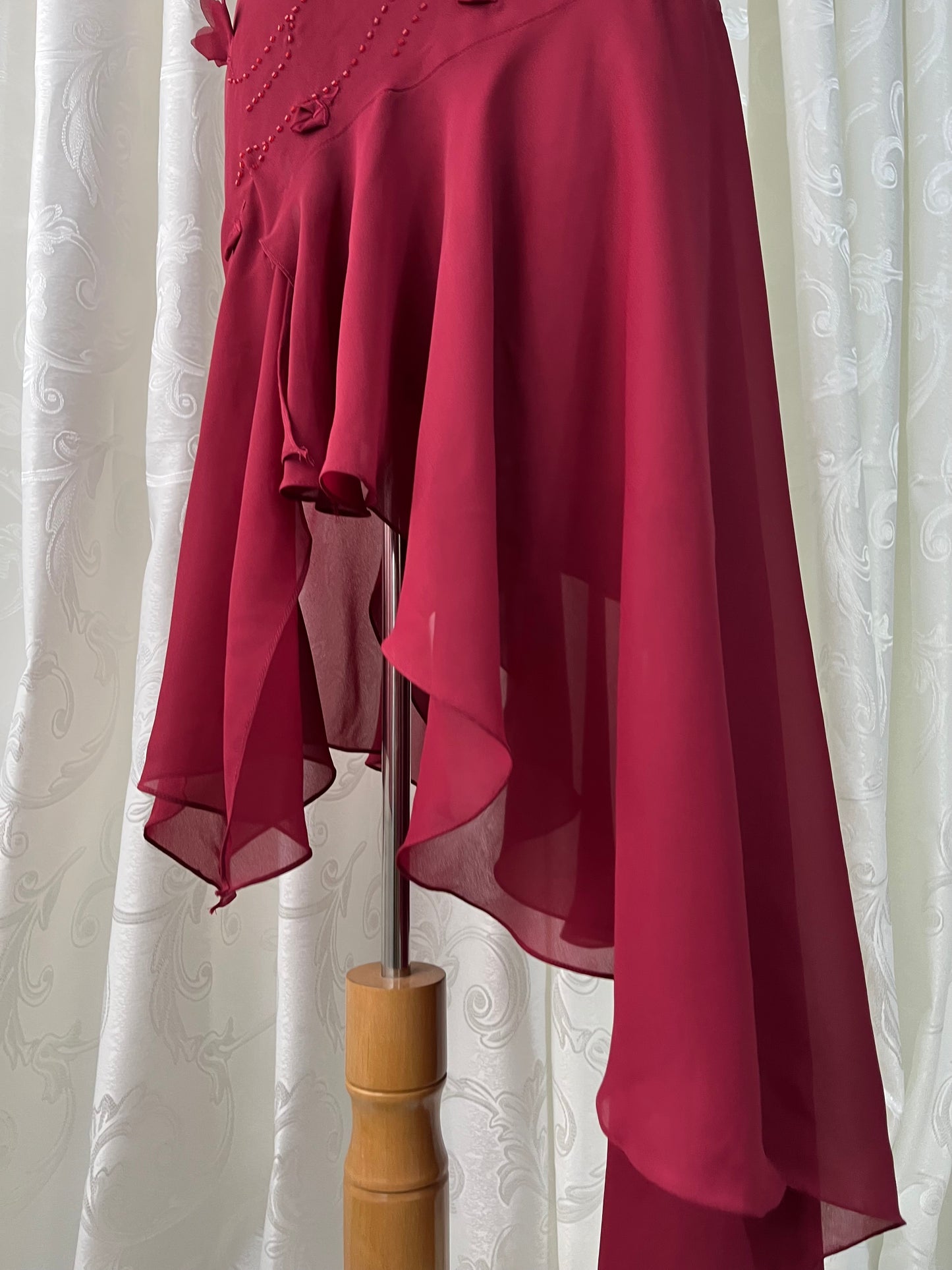 Burgundy asymmetric dress