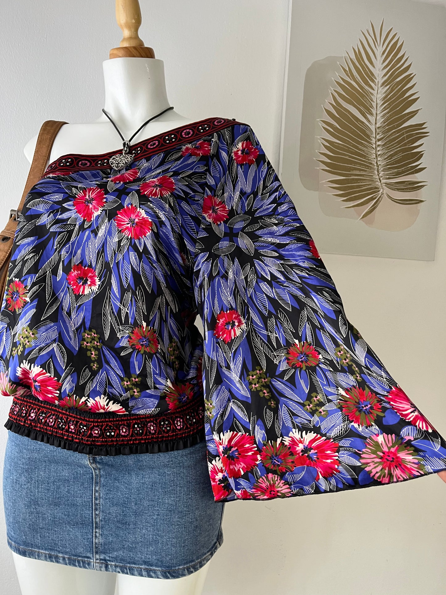 Boho chic one-shoulder top