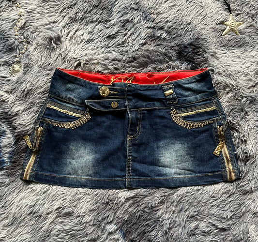 Y2k mini skirt jean~size M