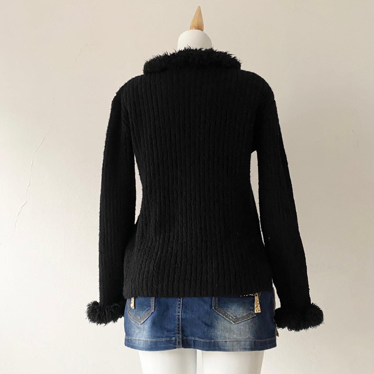 Oversized black wool sweater