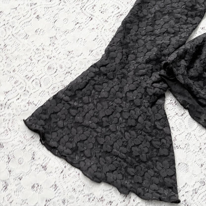 Bell-sleveed lace top