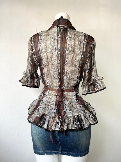 Animal print top with back tie