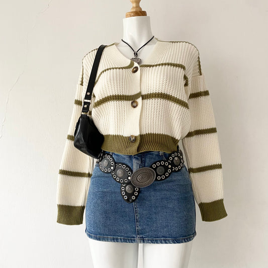 Wool waist cardigan