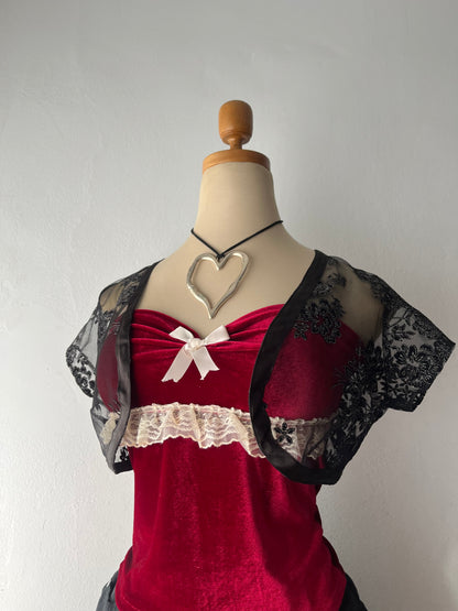 Set (Cardigan + burgundy top)