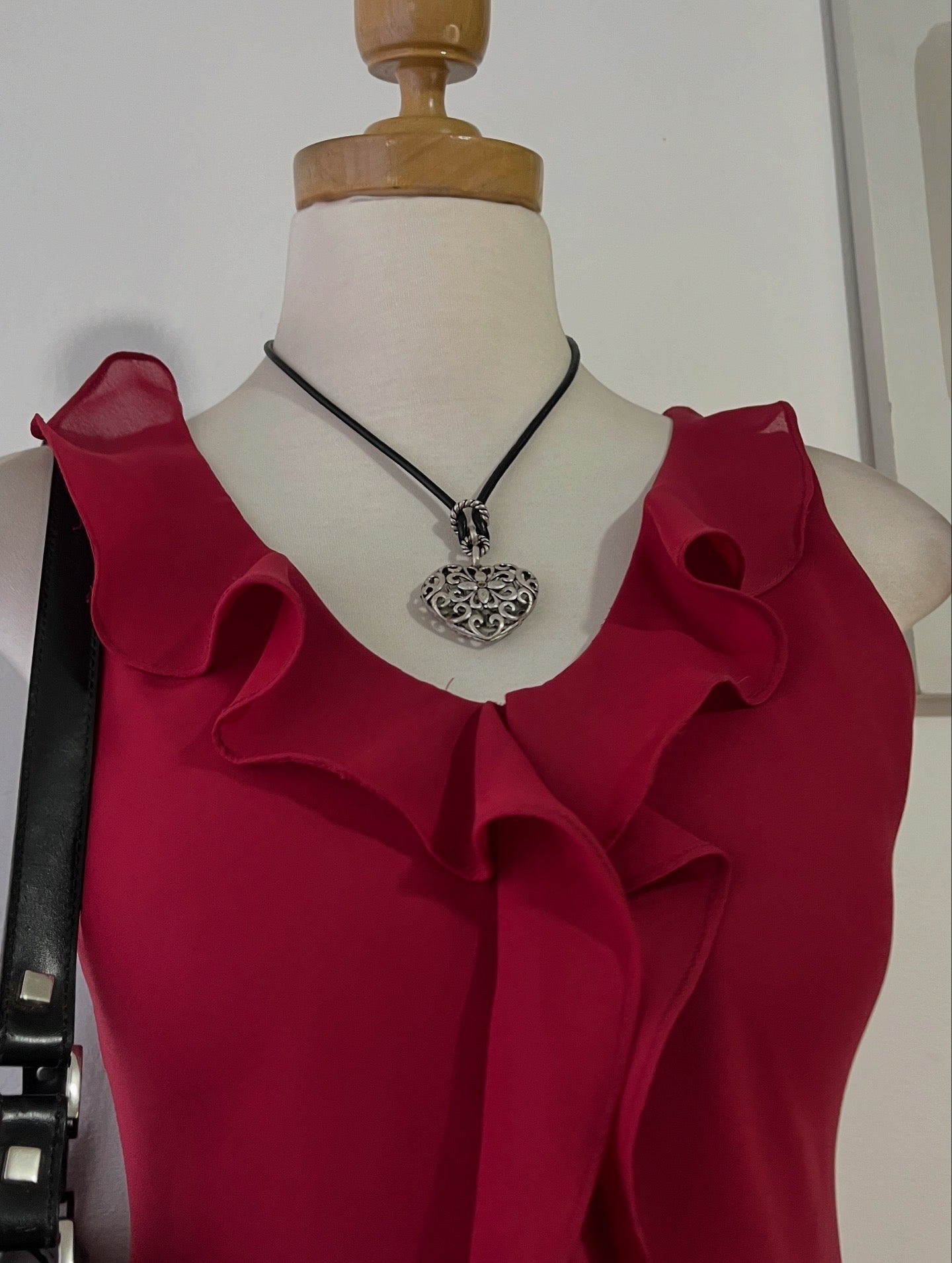 Asymmetrical burgundy dress