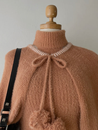 Set (Knitted cardigan + knitted top)