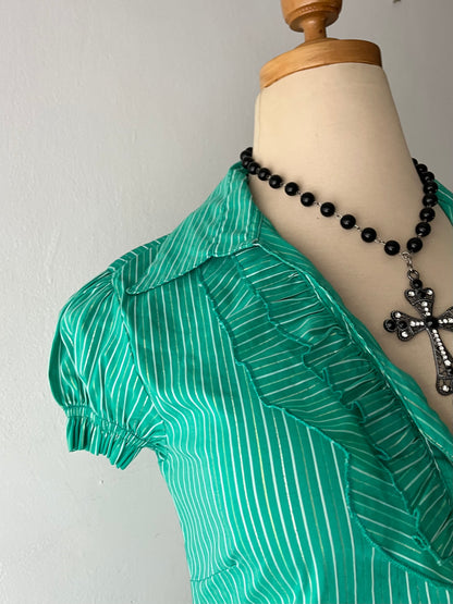 Siren office striped blouse