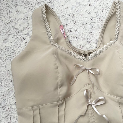 Coquette beige top