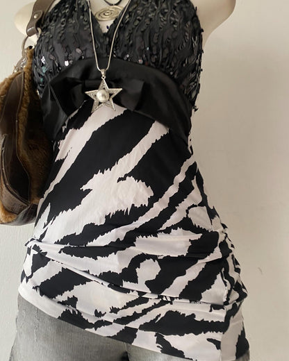 Sequin halter top ~ Size S