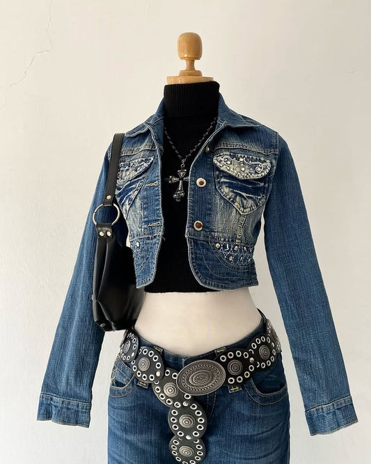 Focused waist jean jacket