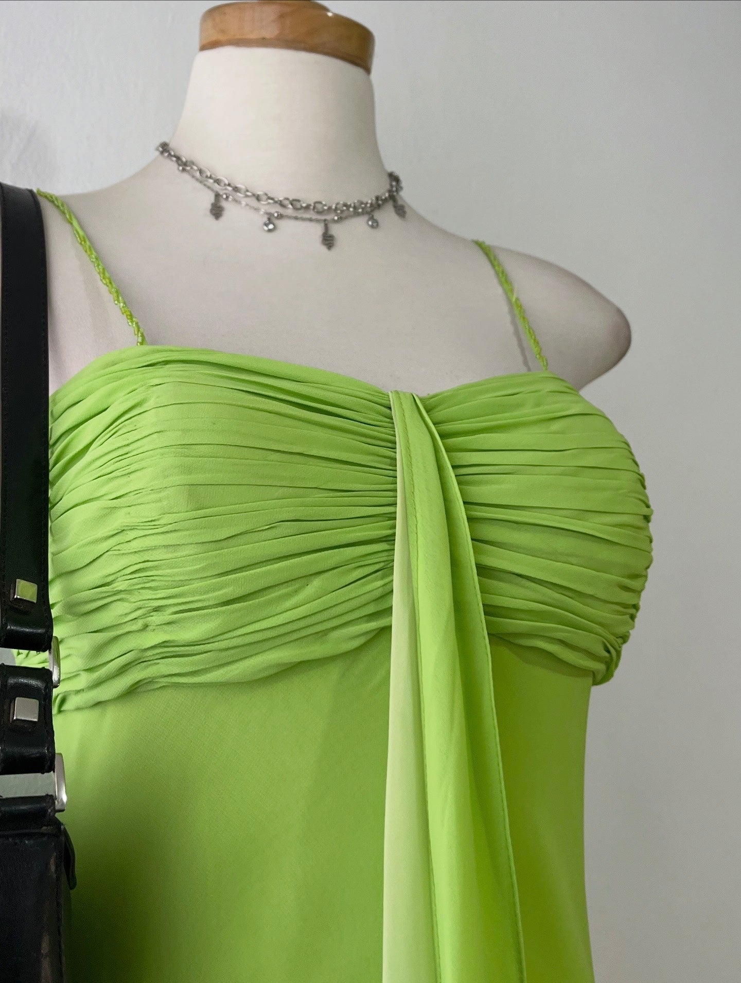 Assymetrical lime green dress