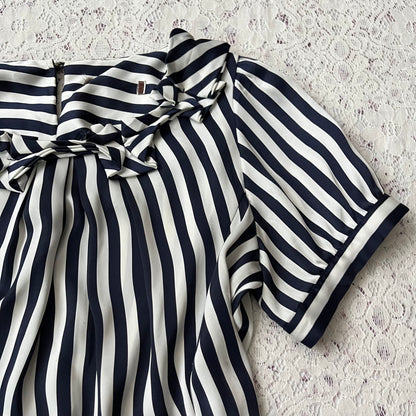 Striped coquette blouse