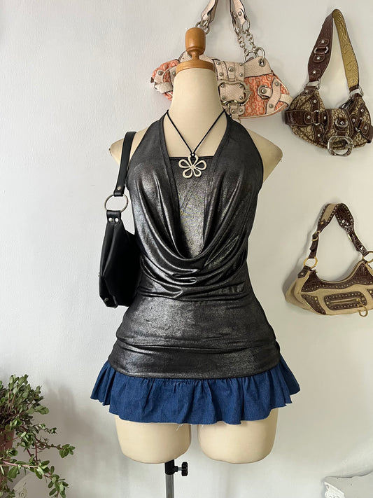 Iridescent halter top