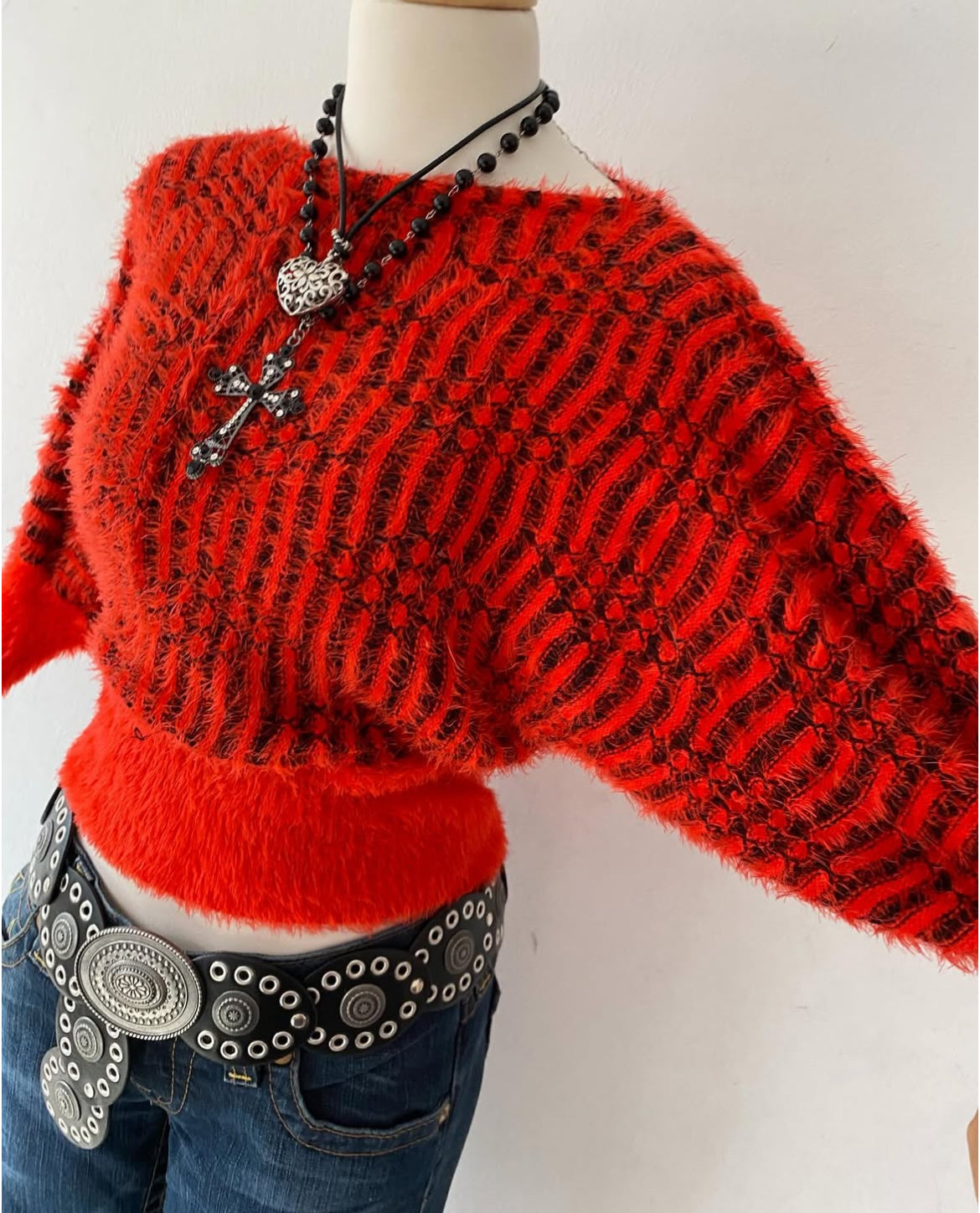 Red and black sweater