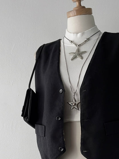 Reversible vest(cheetah print vest - black vest)