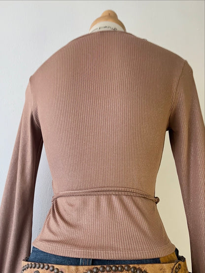 Beige flared sleeve top