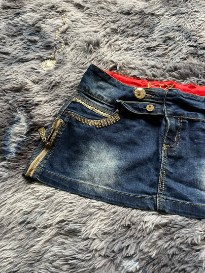 Y2k mini skirt jean~size M